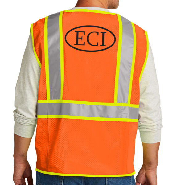 CornerStone® ANSI 107 Class 2 Surveyor Zippered Two-Tone Vest - Printed Logo Thumbnail