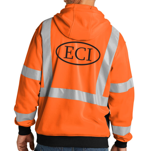 CornerStone® ANSI 107 Class 3 Heavy-Duty Fleece Full-Zip Hoodie - Printed Logo Thumbnail