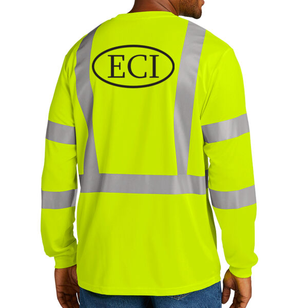 CornerStone® ANSI 107 Class 3 Mesh Long Sleeve Tee - Printed Logo Thumbnail