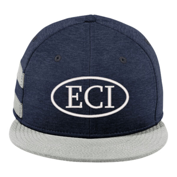 New Era ® Shadow Heather Striped Flat Bill Snapback Cap - Embroidered Logo Thumbnail