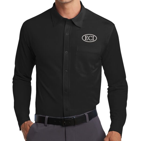Port Authority® Dimension Knit Dress Shirt - Embroidered Logo Thumbnail