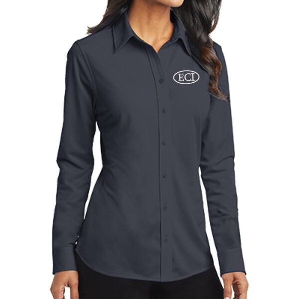 Port Authority® Women's Dimension Knit Dress Shirt - Embroidered Logo Thumbnail