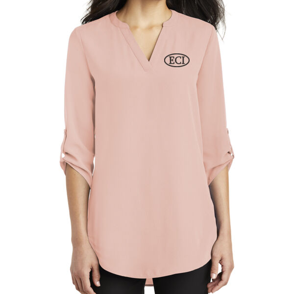 Port Authority ® Women's 3/4-Sleeve Tunic Blouse - Embroidered Logo Thumbnail