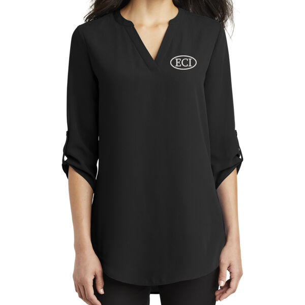 Port Authority ® Women's 3/4-Sleeve Tunic Blouse - Embroidered Logo Thumbnail