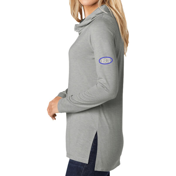 Sport-Tek Womens PosiCharge Tri-Blend Wicking Long Sleeve Hoodie - Embroidered Logo Thumbnail